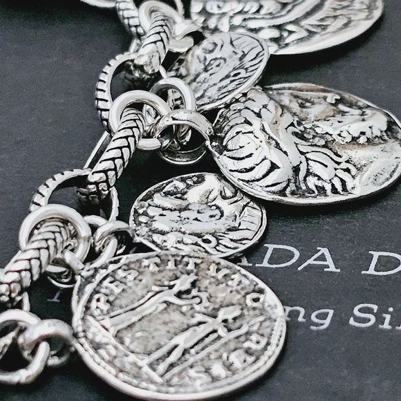 NEW Silpada Sterling Silver Roman Coin Cha Cha Bracelet B1624 - Picture 13 of 15